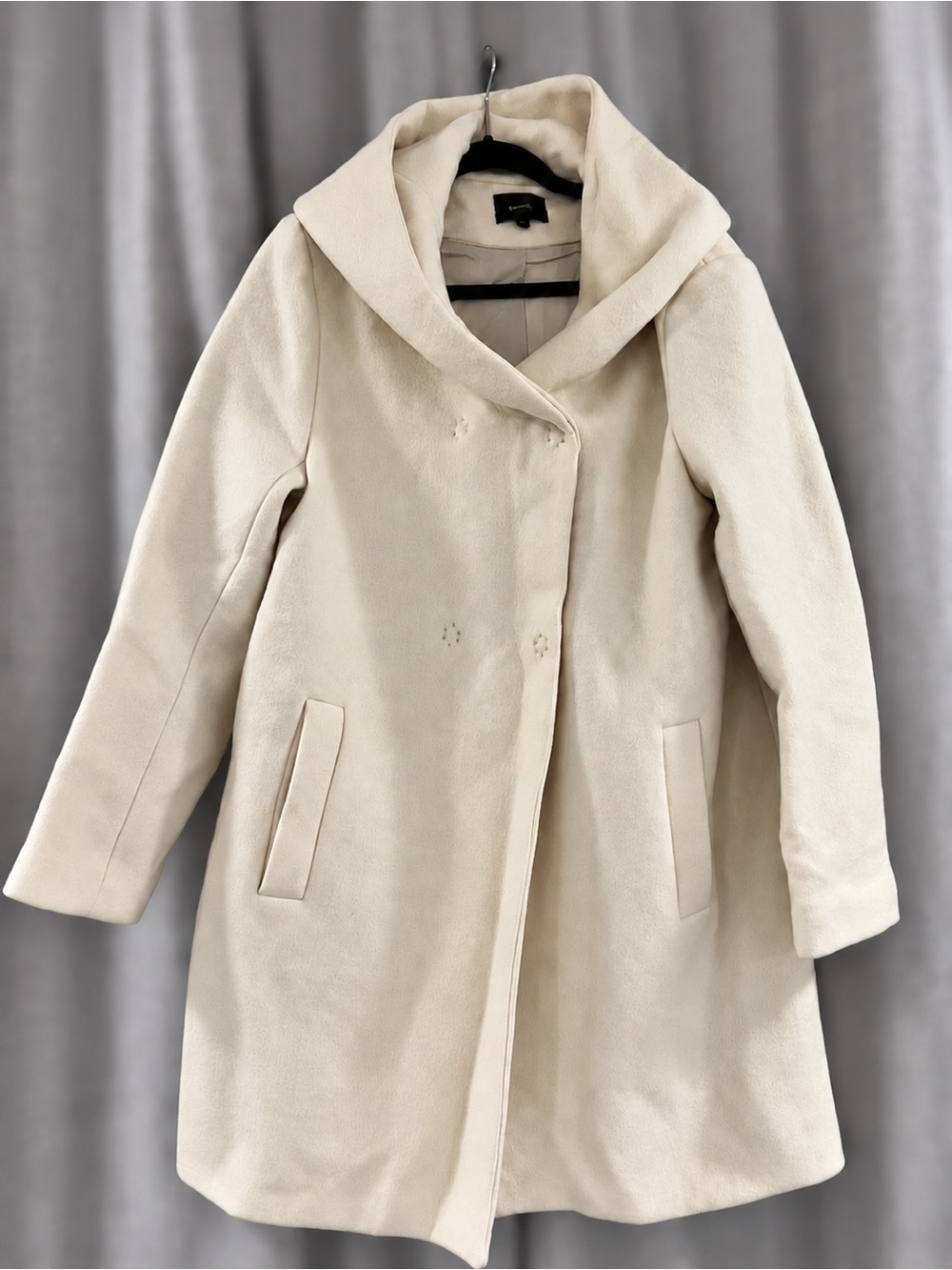 Burton of London Ivory Wool Blend Shawl Collar Coat – Size 46 - NWOT